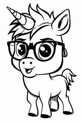 Cute Unicorn Wearing Glasses