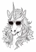 Cool Unicorn Wearing Sunglasses