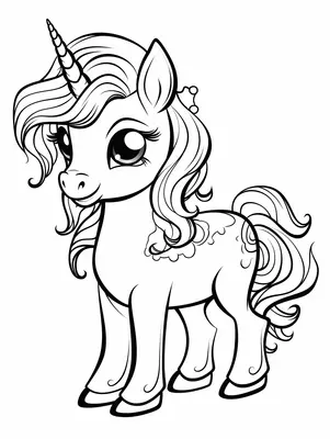 Cute Unicorn with Beautiful Eyes