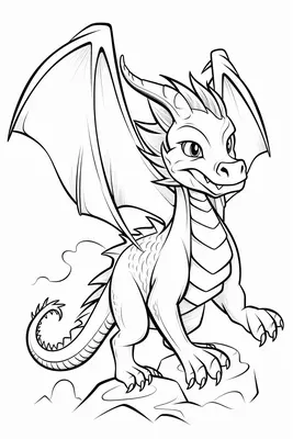 Grand Dragon Debout sur des Rochers
