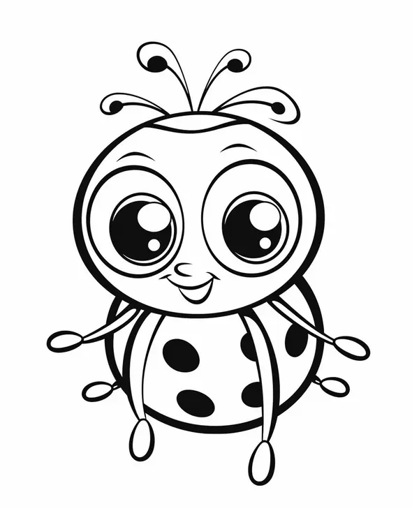 Very Cute Ladybug Coloring Page