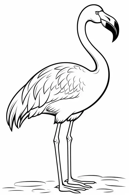 Schöner Flamingo Ausmalbild