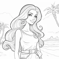 Barbie geht am Strand spazieren