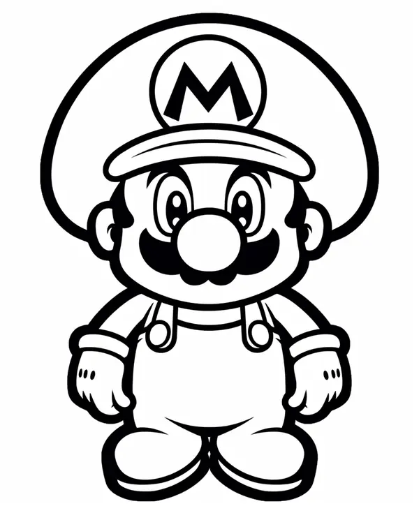 Dibujo para Colorear Pequeño Bebé Mario