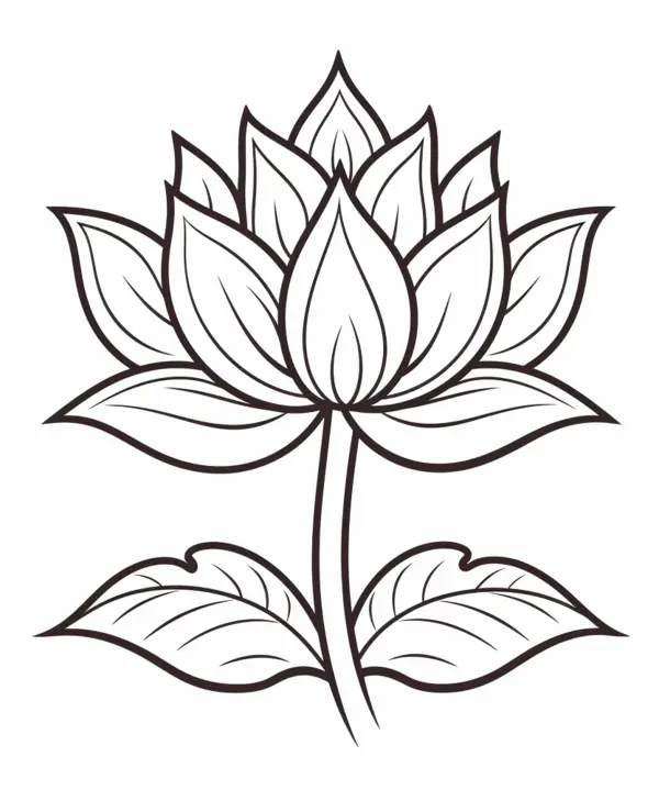 Lotusbloem Kleurplaat