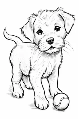 Chien Mignon Jouant à la Balle