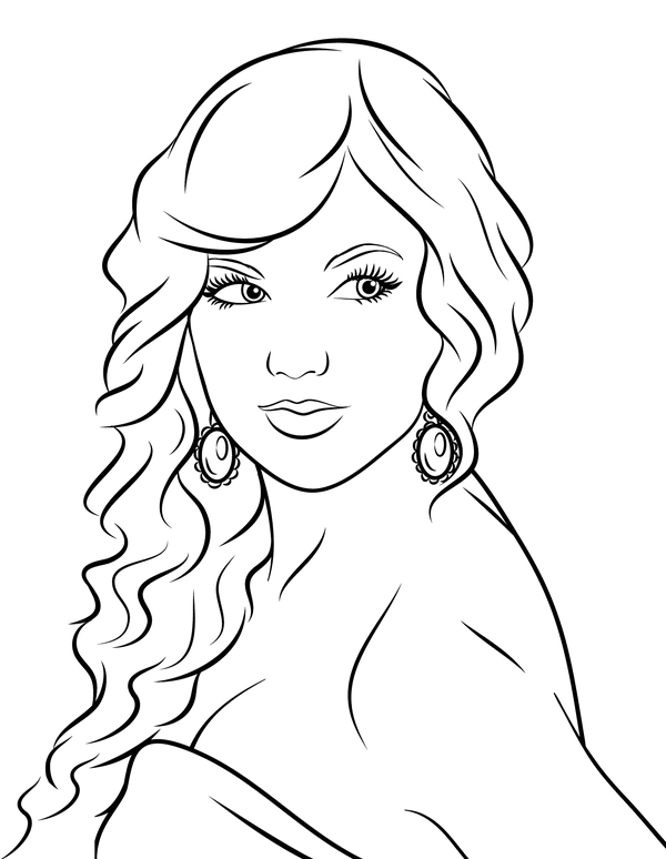 Taylor Swift Posing for Photo Coloring Page