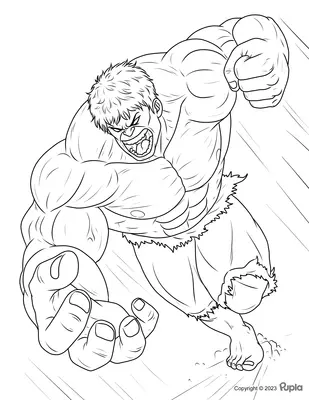 Hulk Corriendo y Listo para Golpear