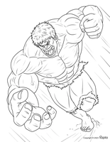 Hulk Corriendo y Listo para Golpear