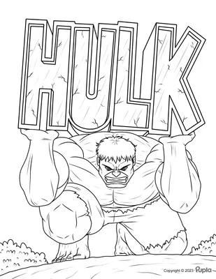 Hulk Levantando su Nombre en Letras