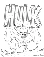 Hulk hebt seinen Namen in Lettern