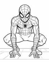 Spiderman Kniend