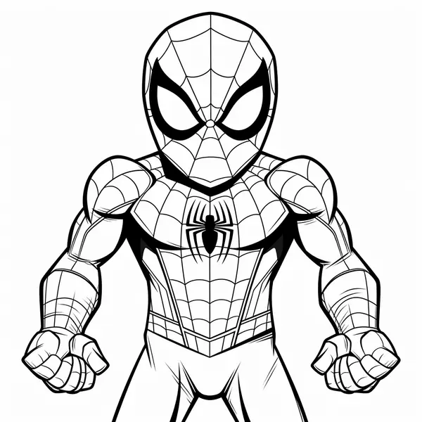 Dibujo para Colorear Spiderman Fuerte