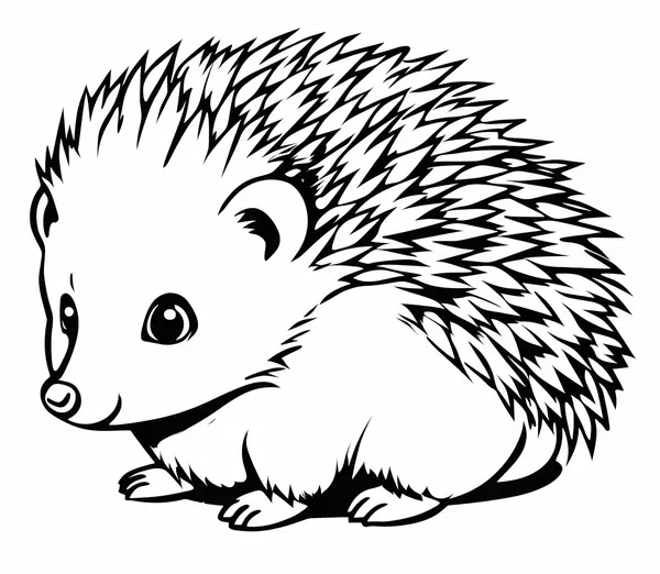 Realistic Hedgehog Coloring Page