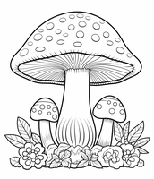 Big Mushroom and Two Little Mushrooms