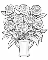 Bouquet de Roses dans un Vase