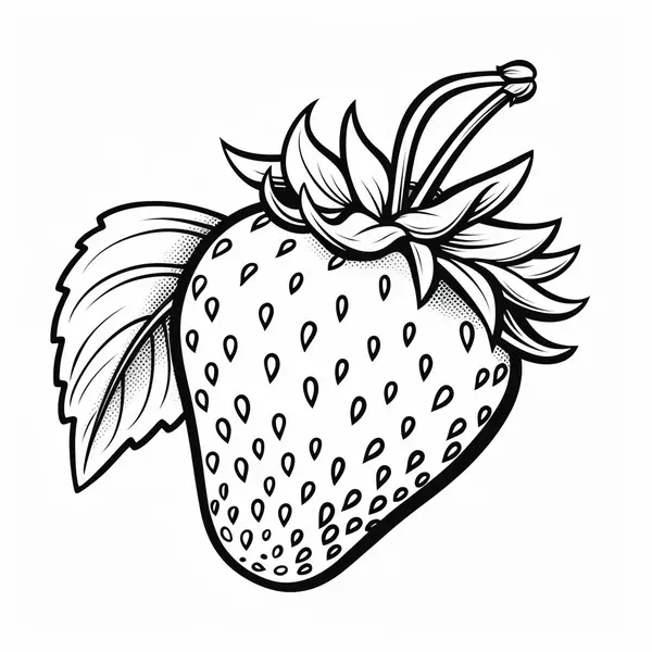 Tasty Strawberry Coloring Page