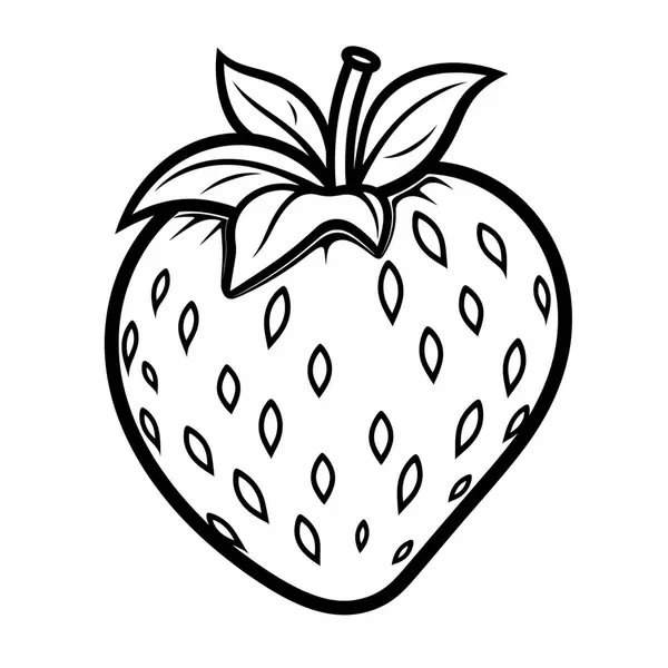 Simple Strawberry Coloring Page