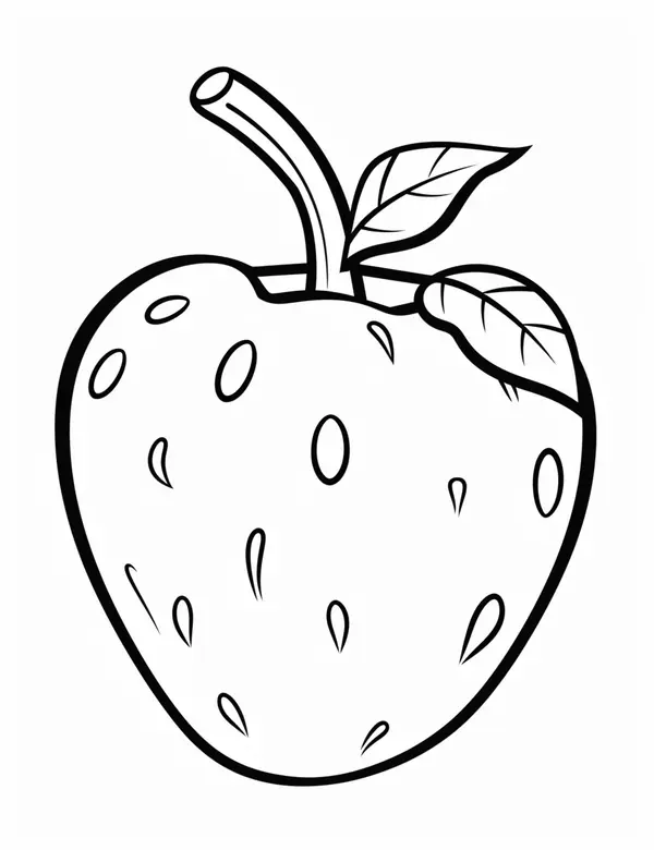 Strawberry Easy Coloring Page