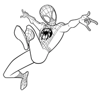 Spiderman saltando en el aire