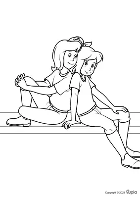Bibi und Tina sitzen zusammen