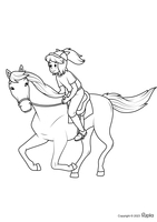 Bibi reitet ein Pferd