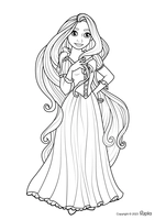 Rapunzel con un vestido precioso