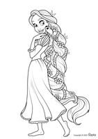 Rapunzel mit ihrem langen Haar