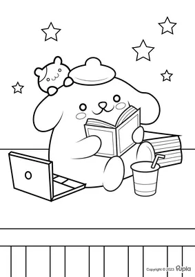 Pompompurin Doing Homework