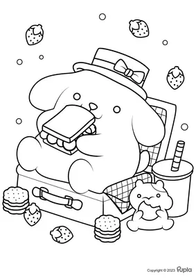 Pompompurin Eating a Sandwich