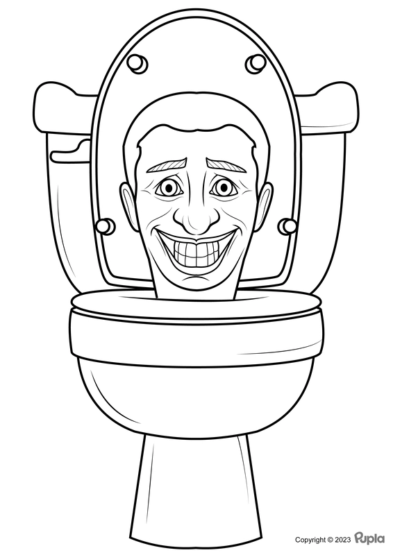 Skibidi Toilet Coloring Page