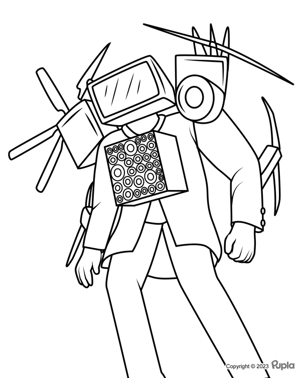 Dibujo para Colorear Skibidi Toilet Titan Tv Man