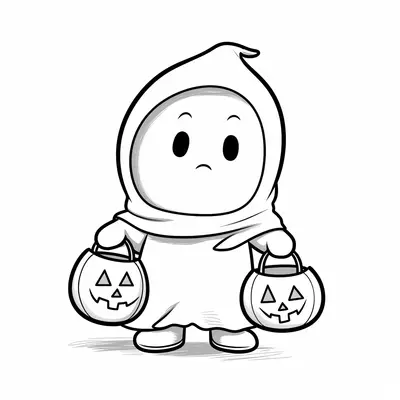 Toddler Dressed As Ghost