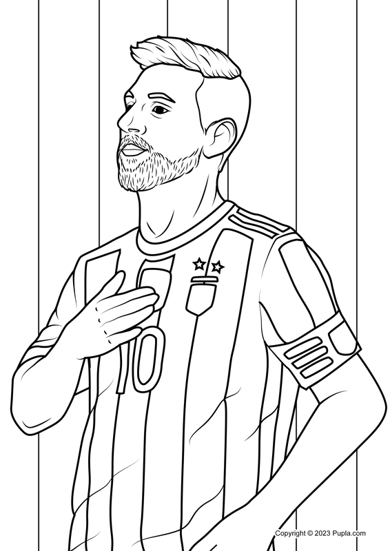 Dibujo para Colorear Himno nacional de Lionel Messi