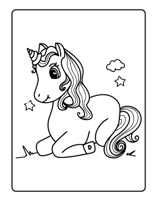 Unicorn knielend