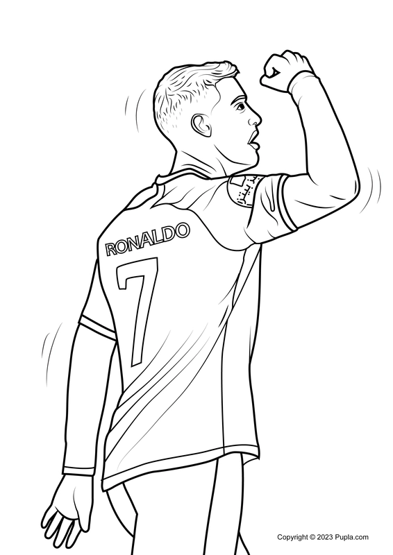 Cristiano Ronaldo Looking at the Crowd Coloring Page