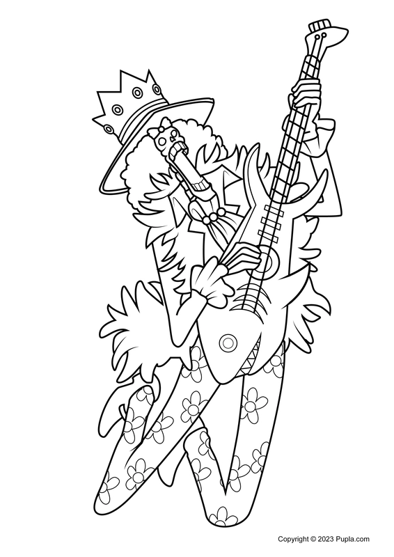 One Piece Brook Coloring Page