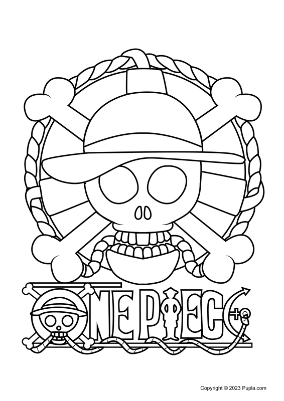 One Piece Logo Ausmalbild