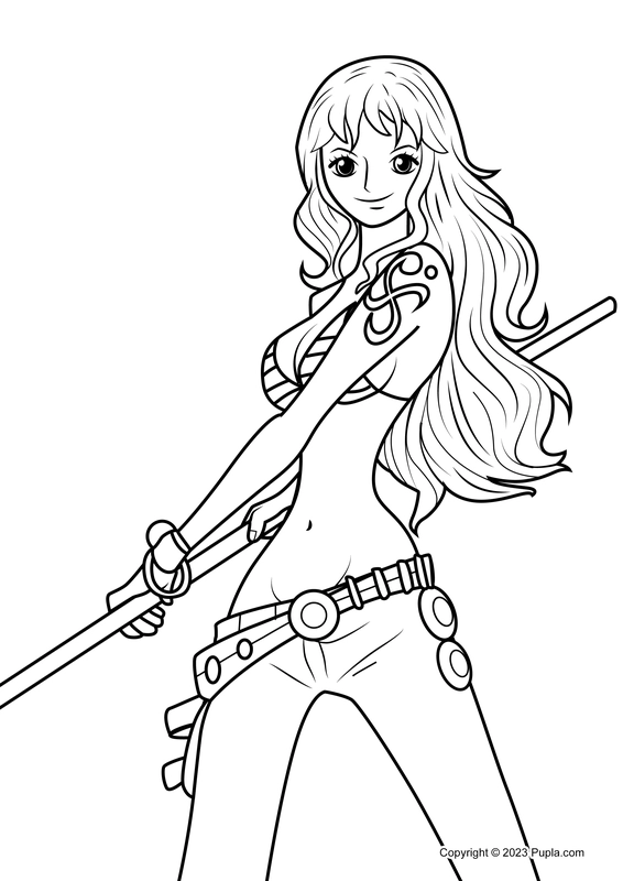 One Piece Nami Coloring Page