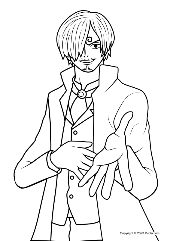 One Piece Sanji Coloring Page