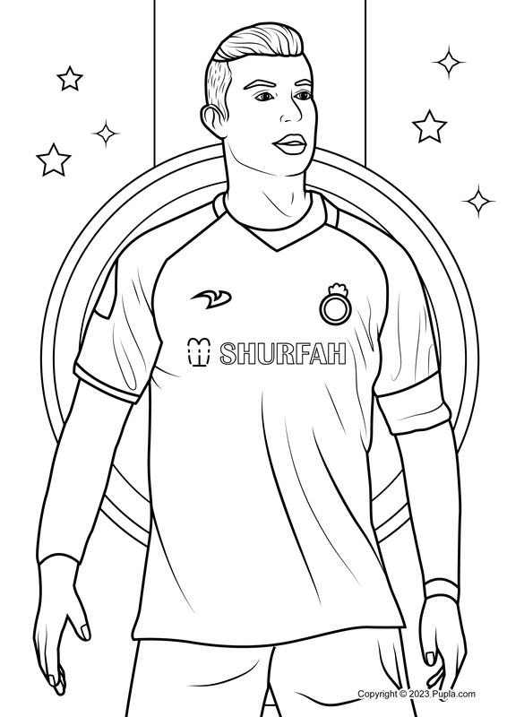 Cristiano Ronaldo Al-Nassr Shirt Coloring Page