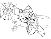 Spiderman con tela de araña