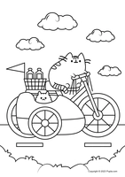 Pusheen and Stormy Riding a Bicycle