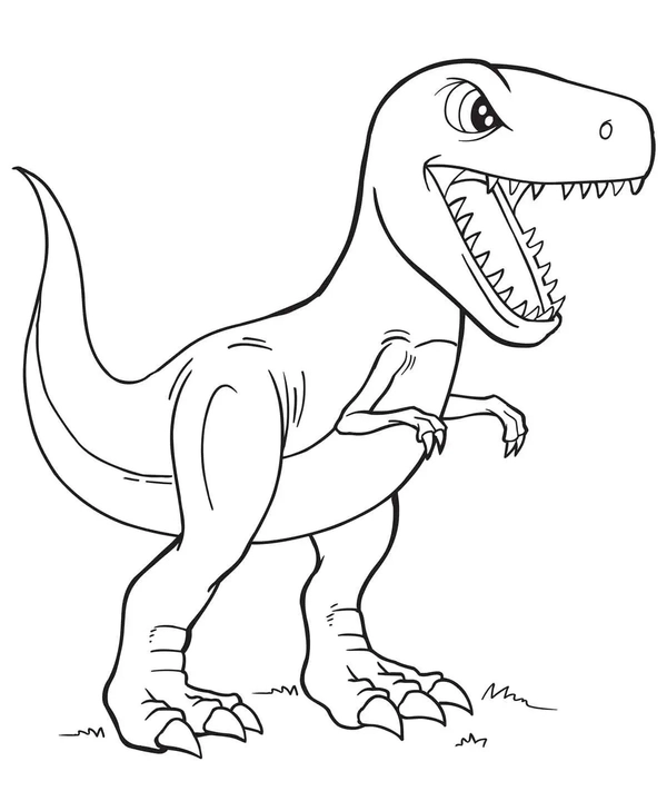 Dinosaurus T-Rex Simpel Kleurplaat