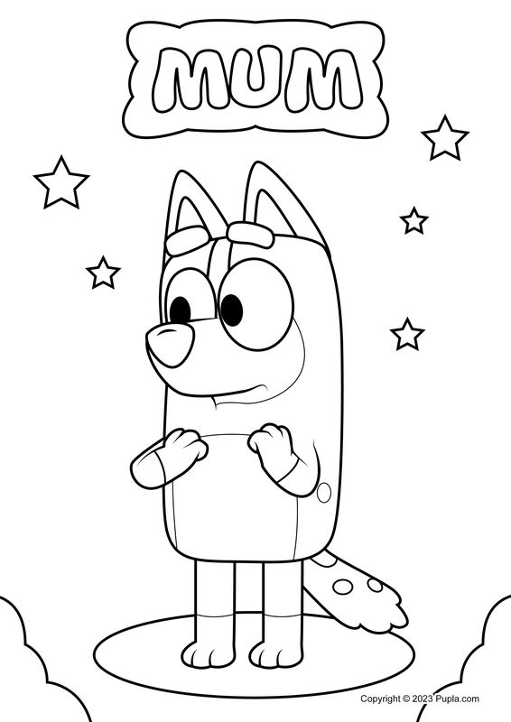 Bluey Mum Chilli Coloring Page