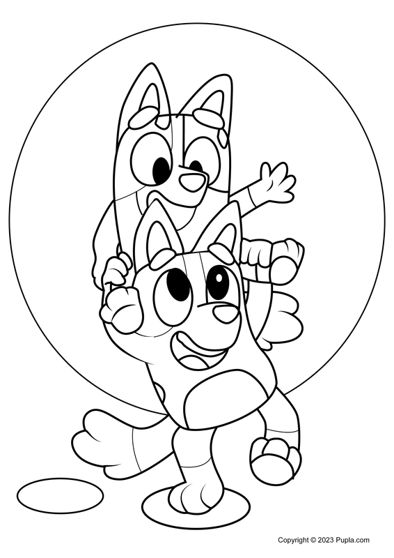 Bluey Lifting Bingo Coloring Page