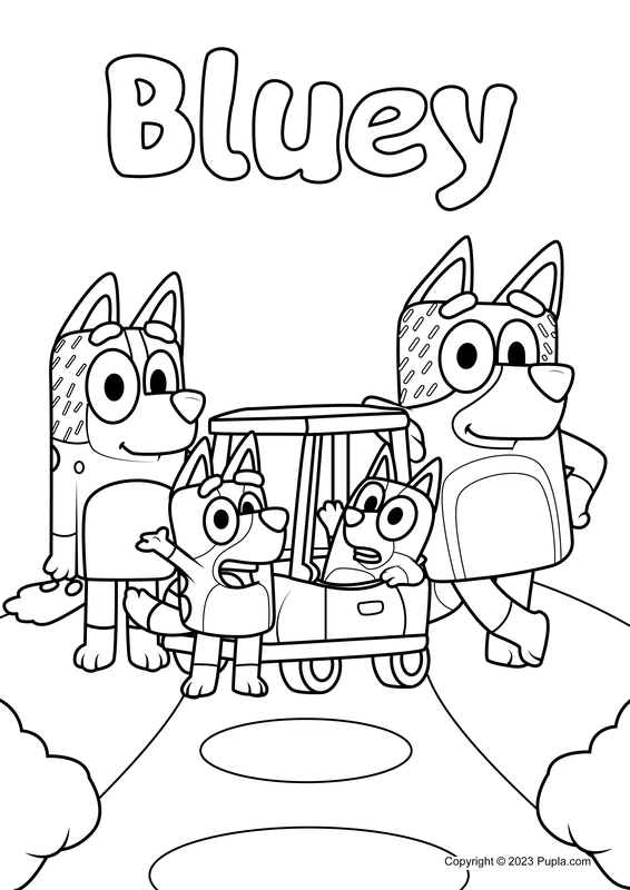 Bluey Family Photo Coloring Page