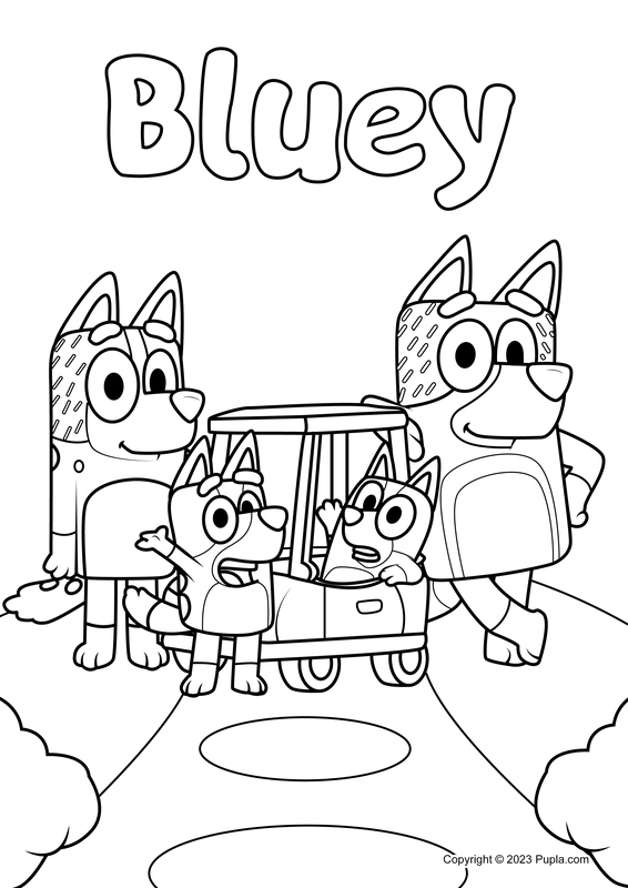 Dibujo para Colorear Foto de familia Bluey