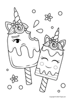 Dos helados de unicornio