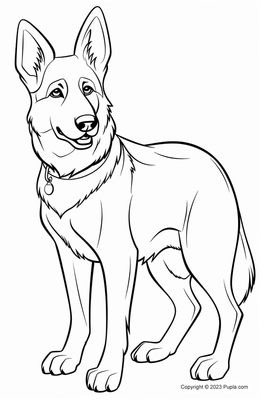Coloriage Beau berger allemand